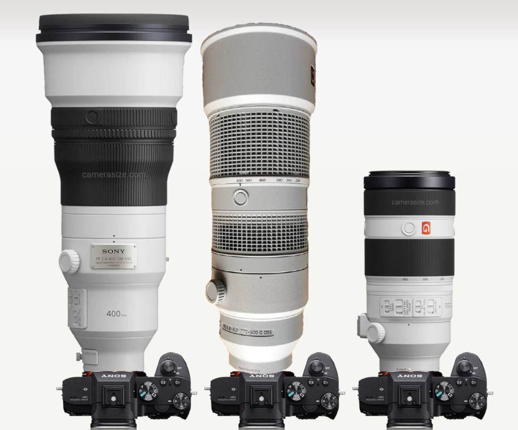 Size Comparison: FE 200-600mm vs FE 400mm f/2.8 GM vs FE 100-400 GM ...