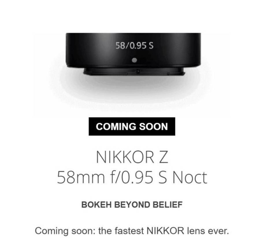 Next Z-mount Lens Could be NIKKOR Z 58mm f/0.95 S Noct Lens