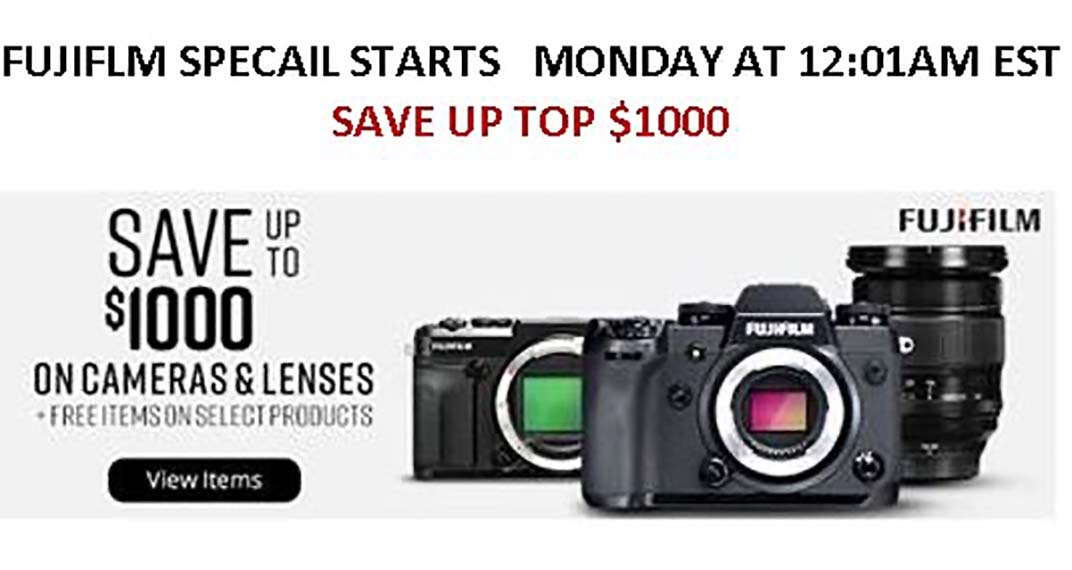 New Fujifilm Savings – Save up to $500 on Fujifilm X-T3 and X-T30 Body