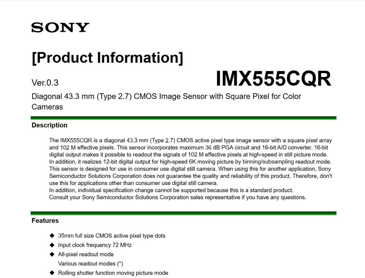Sony A7R V and Sony A9R Rumored to Feature 102MP Sensor with 6K Video