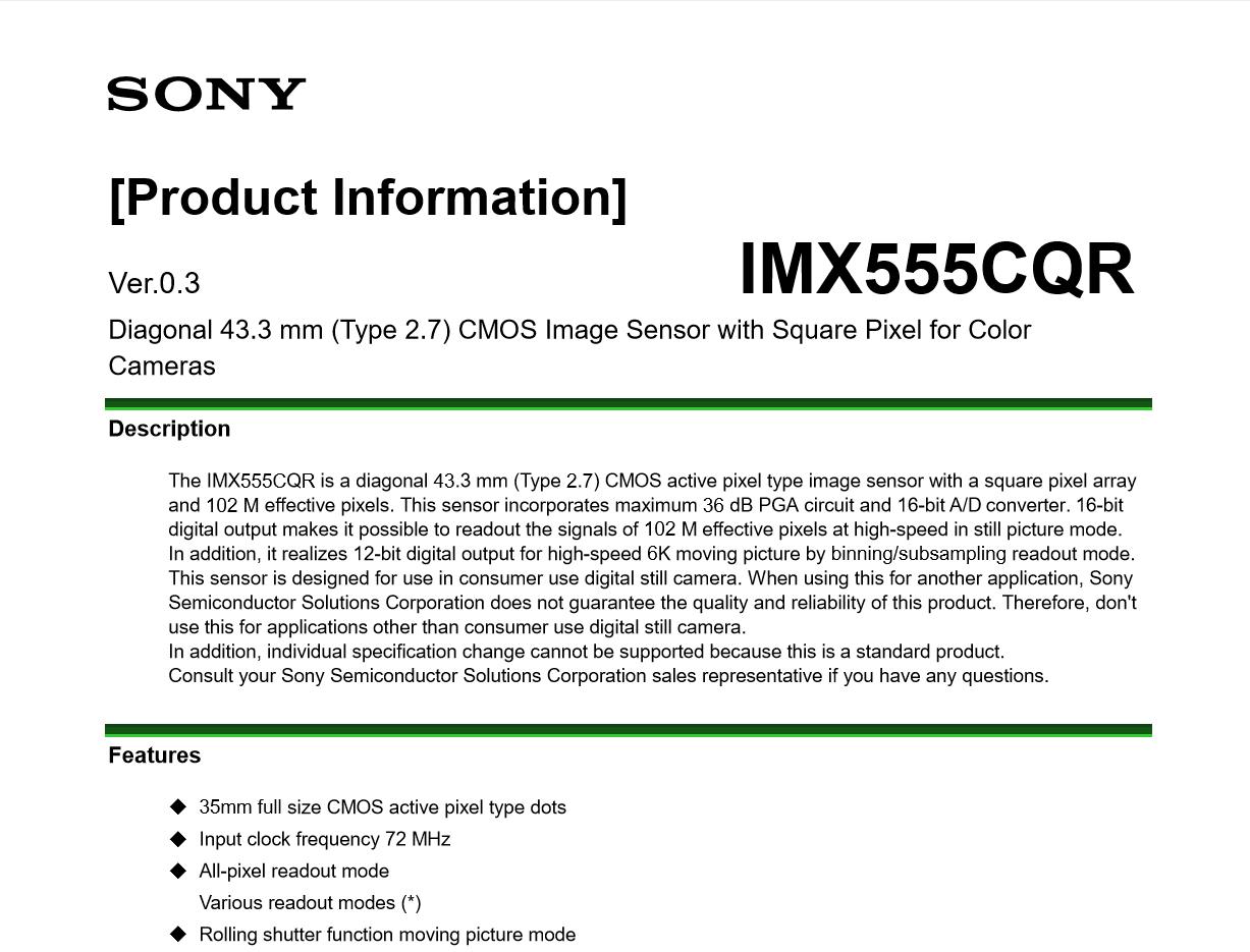 sony a7r v sensor